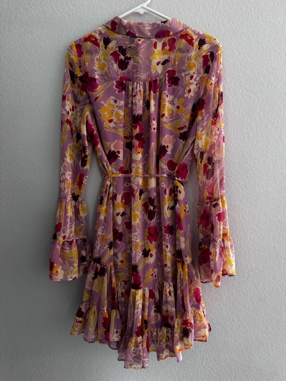 Cinq À Sept Womens Tossed Floral Lyra Dress, mauve orchid 6 - Picture 8 of 9